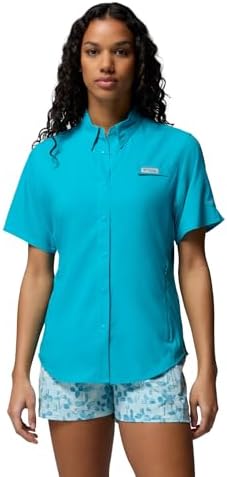 Talla M - Columbia Womens PFG Tamiami II Short Sleeve Fishing Shirt