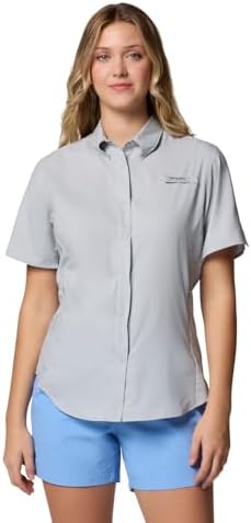 Talla M - Columbia Womens PFG Tamiami II Short Sleeve Fishing Shirt