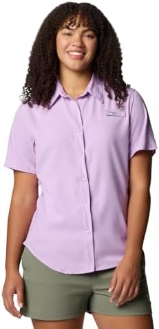 Talla M - Columbia Womens PFG Tamiami II Short Sleeve Fishing Shirt