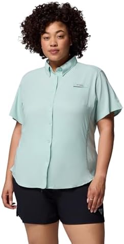 Talla M - Columbia Womens PFG Tamiami II Short Sleeve Fishing Shirt