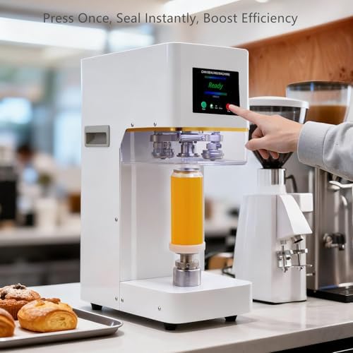 Commercial Soda Can Sealer   2 4 6 7 inch Height Adjustable  Automatic Can Sealer for Aluminum and Plastic Cans   White