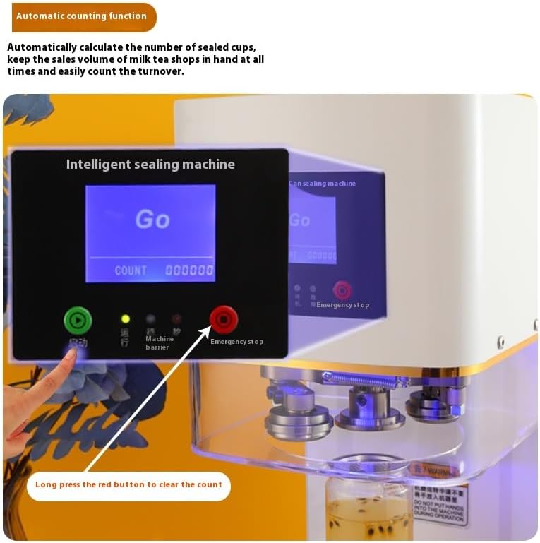 Commercial Soda Can Sealer   2 4 6 7 inch Height Adjustable  Automatic Can Sealer for Aluminum and Plastic Cans   White