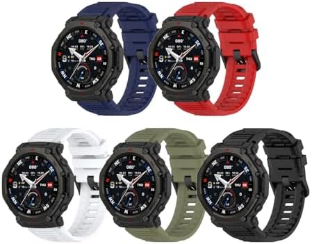 Compatible for Amazfit T Rex 3 Pro 48mm  22mm Width Soft Silicone Wristband Replacement WatchBand Strap for Amazfit T Rex 3 Pro Smartwatch