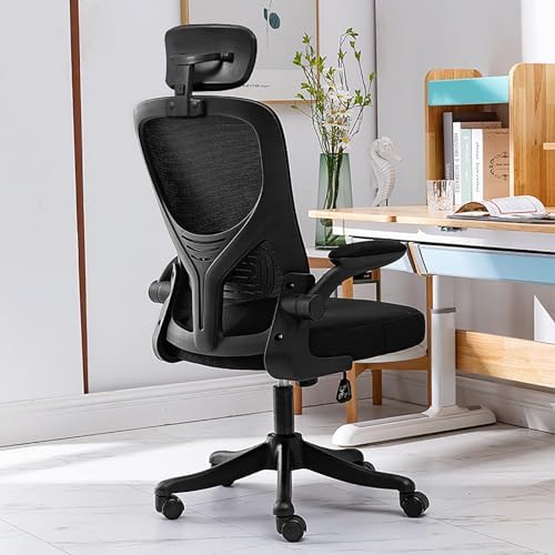 Computer Chair  Ergonomic Office Chair High Back with Adjustable Lumbar Support & Headrest  Breathable Mesh Desk Chair  Flip Up Arms  350 lbs Capacity