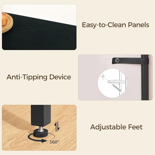 Computer Desk with LED Light and Power Outlet  Small Gaming Desk with Monitor Stand  Reversible Game Table with 2 Side Hooks  Home Office Desk for Living Room  Bedroom  Black DN06UDBB