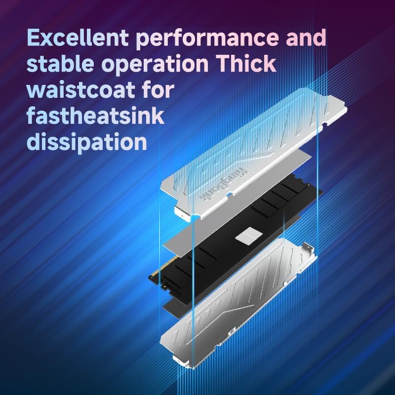 Memoria RAM de escritorio para computadora DDR5 32 GB (2 x 16 GB) 6000MT/s CL36 1.35V overclocking XMP 3.0 y AMD Expo con disipador de calor para juegos de PC, oficina/PS, plata