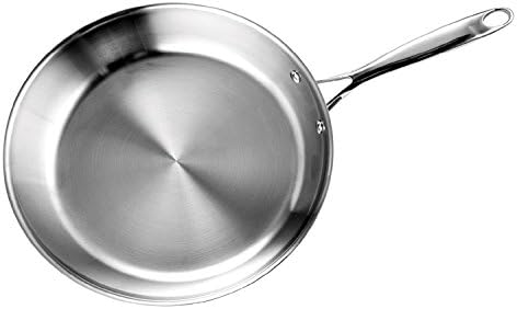 Cooks Standard Stainless Steel Frying Pan 12 Inch  Multi Ply Full Clad Wok Stir Fry Cooking Skillet Pans with Dome Lid  Stay Cool Handle  Dishwasher Safe  Oven Safe 500 F  Silver