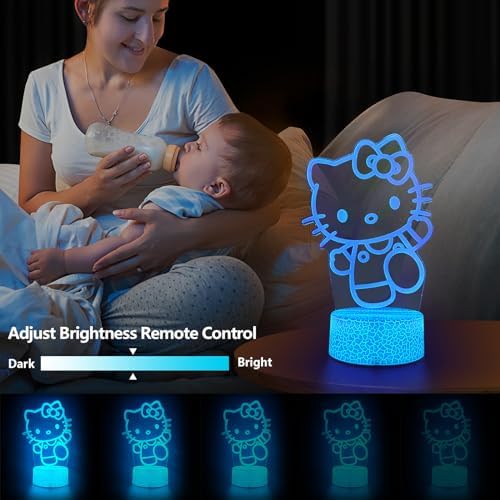 Cool Night Light 16 Color Night Light 3D LED Lamp with Smart Remote Control Boy Gifts for Childrens Room Decoration Christmas Holiday Gifts