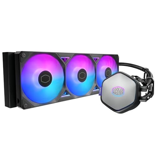 Cooler Master Atmos II 360 LCD AIO CPU Liquid Cooler   360mm Radiator  Customizable LCD Display  3X ARGB PWM Fans  Dual Chamber Pump  Low Noise  AMD AM5/AM4 & Intel LGA 1851/1700  Black