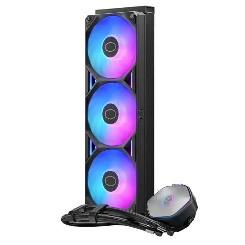 Cooler Master Atmos II 360 LCD AIO CPU Liquid Cooler   360mm Radiator  Customizable LCD Display  3X ARGB PWM Fans  Dual Chamber Pump  Low Noise  AMD AM5/AM4 & Intel LGA 1851/1700  Black