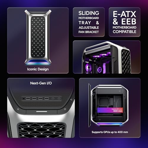 Cooler Master Cosmos Alpha Full Tower ATX PC Case   Flagship Curved Aluminum Frame  Powerful 200mm Dual Intake Fans  Fits 400mm GPUs & 420mm Radiators  ARGB Chassis Underglow  Limited Edition
