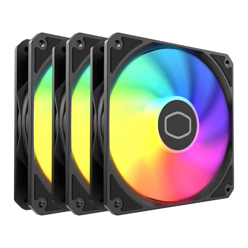 Cooler Master MF120 Lite Case Liquid Cooler Air Cooler 3 Pack Fan  120mm aRGB Lighting  aRGB Splitter  Dynamic PWM 1 750 RPM  Air Balance Blades  Hybrid   PBT Frame