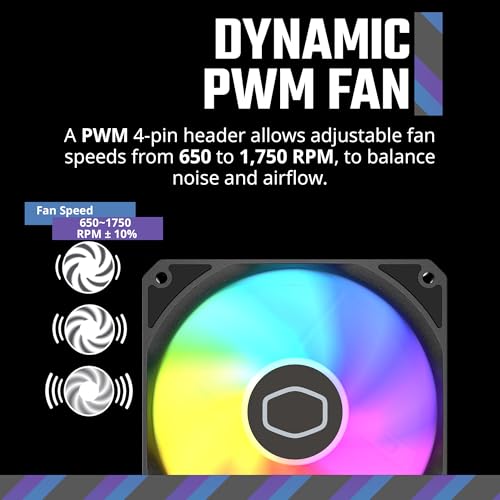 Cooler Master MF120 Lite Case Liquid Cooler Air Cooler 3 Pack Fan  120mm aRGB Lighting  aRGB Splitter  Dynamic PWM 1 750 RPM  Air Balance Blades  Hybrid   PBT Frame