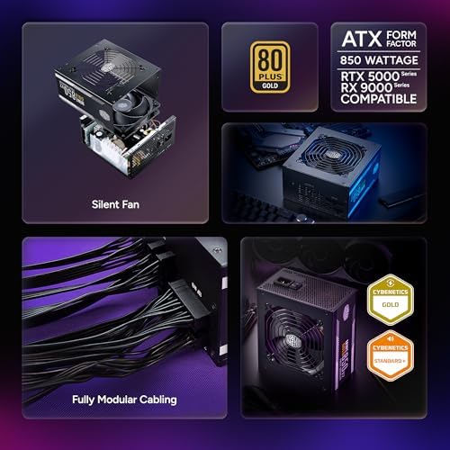 Cooler Master MWE 850 V2 Full Modular PSU  850W  80  Gold  Designed Ready Nvidia RTX 5080