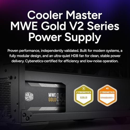 Cooler Master MWE 850 V2 Full Modular PSU  850W  80  Gold  Designed Ready Nvidia RTX 5080