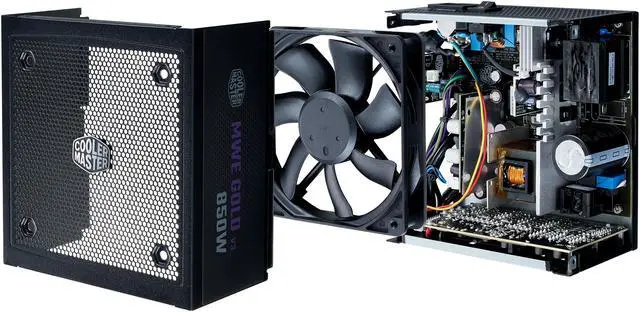 Cooler Master MWE Gold 850 V3 ATX 3 1 Full Modular PSU  850W  80  Gold Efficiency  90  12VHPWR 600W PCIe 5 1  Japanese Capacitors  Zero RPM Mode  Hexagonal Fan Cover  10 Year