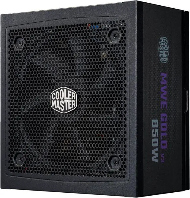 Cooler Master MWE Gold 850 V3 ATX 3 1 Full Modular PSU  850W  80  Gold Efficiency  90  12VHPWR 600W PCIe 5 1  Japanese Capacitors  Zero RPM Mode  Hexagonal Fan Cover  10 Year