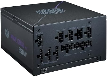 Cooler Master MWE Gold 850 V3 Fully Modular Power Supply   850W 80  Gold Certified PSU  Cybenetics Platinum  90  12V 2x6 PCIe 5 1  ATX 3 1 Support  Low Noise Zero RPM Mode  10 Year Warranty