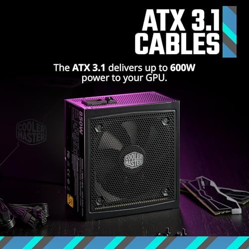 Cooler Master MWE Gold 850 V3 Fully Modular Power Supply   850W 80  Gold Certified PSU  Cybenetics Platinum  90  12V 2x6 PCIe 5 1  ATX 3 1 Support  Low Noise Zero RPM Mode  10 Year Warranty