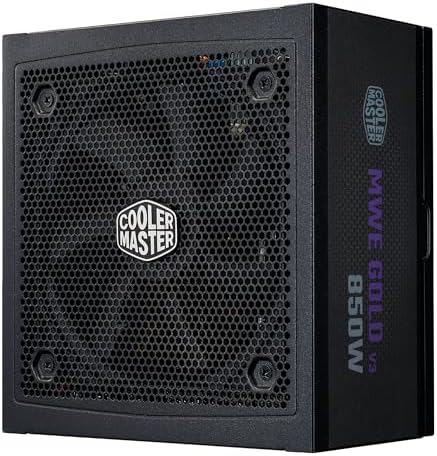 Cooler Master MWE Gold 850 V3 Fully Modular Power Supply   850W 80  Gold Certified PSU  Cybenetics Platinum  90  12V 2x6 PCIe 5 1  ATX 3 1 Support  Low Noise Zero RPM Mode  10 Year Warranty