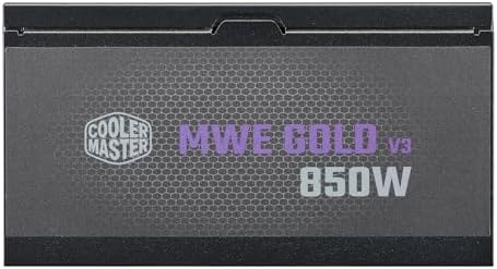 Cooler Master MWE Gold 850 V3 Fully Modular Power Supply   850W 80  Gold Certified PSU  Cybenetics Platinum  90  12V 2x6 PCIe 5 1  ATX 3 1 Support  Low Noise Zero RPM Mode  10 Year Warranty