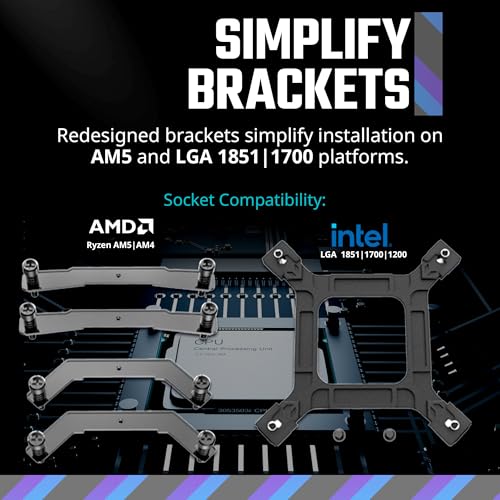 Cooler Master MasterLiquid 360L Core 360mm Close Loop AIO Liquid Cooler  ARGB Sync  Gen S Coldplate Pump  120mm PWM  CryoFuze 14W/mK  AMD Ryzen AM5/AM4  Intel LGA1700/1200  MLW D36M A18PZ R1    Black