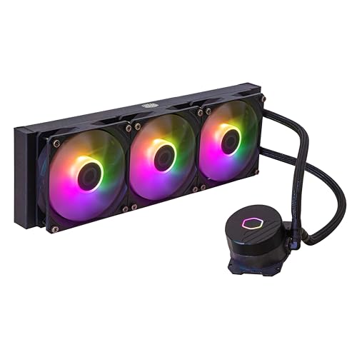 Cooler Master MasterLiquid 360L Core ARGB CPU Liquid Cooler   Dual Chamber Gen S Pump  Superior Radiator and 120 mm ARGB Fans  LGA 1700 and AM5 Brackets   Black