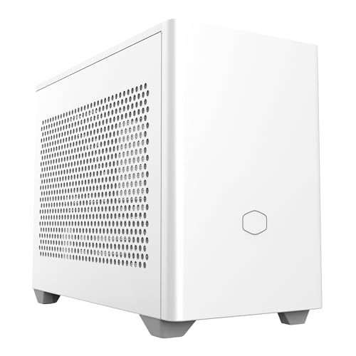 Cooler Master NR200 White Mini ITX PC Case Ready  Horizontal GPU Mount  Designed Ready Nvidia RTX 5070 Ti   AMD RX 9070 XT  SFX PSU   Ready to Install  Airflow Up To 6 Fans  Vented Panels  DIY