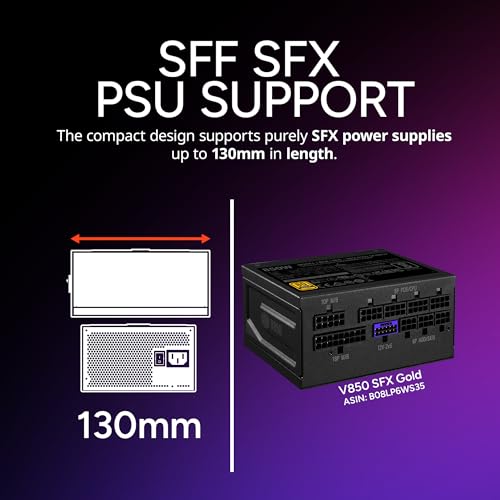 Cooler Master NR200 Mini ITX PC Case Ready  Horizontal GPU Mount  Designed Ready Nvidia RTX 5070 Ti   AMD RX 9070 XT  SFX PSU   Ready to Install  Airflow Up To 6 Fans  Vented Panels  DIY