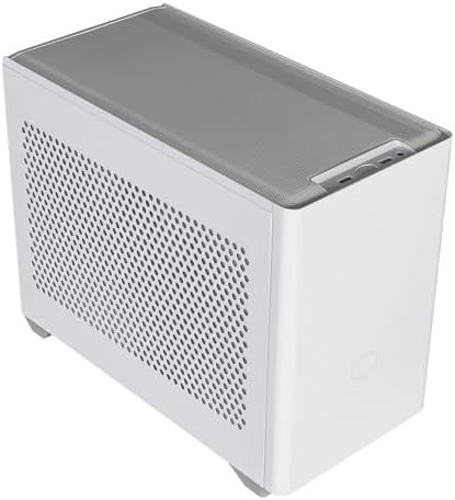 Cooler Master NR200 White Mini ITX PC Case Ready  Horizontal GPU Mount  Designed Ready Nvidia RTX 5070 Ti   AMD RX 9070 XT  SFX PSU   Ready to Install  Airflow Up To 6 Fans  Vented Panels  DIY