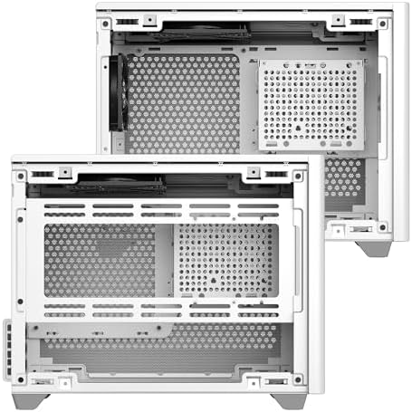 Cooler Master NR200 White Mini ITX PC Case Ready  Horizontal GPU Mount  Designed Ready Nvidia RTX 5070 Ti   AMD RX 9070 XT  SFX PSU   Ready to Install  Airflow Up To 6 Fans  Vented Panels  DIY