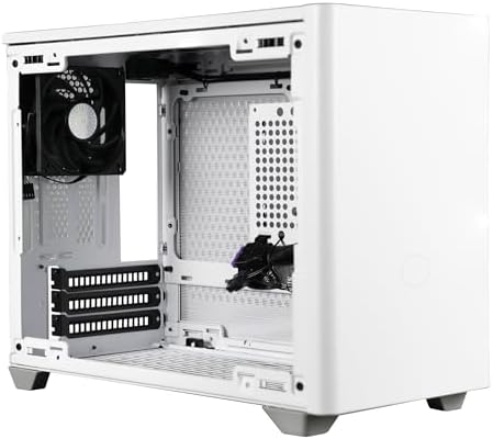 Cooler Master NR200 White Mini ITX PC Case Ready  Horizontal GPU Mount  Designed Ready Nvidia RTX 5070 Ti   AMD RX 9070 XT  SFX PSU   Ready to Install  Airflow Up To 6 Fans  Vented Panels  DIY