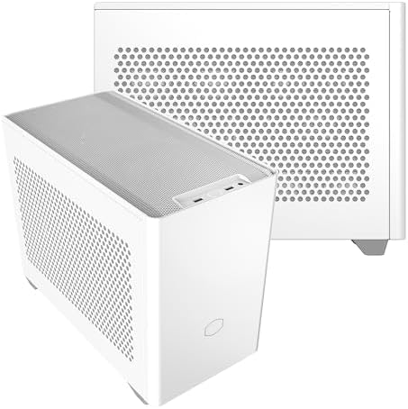 Cooler Master NR200 White Mini ITX PC Case Ready  Horizontal GPU Mount  Designed Ready Nvidia RTX 5070 Ti   AMD RX 9070 XT  SFX PSU   Ready to Install  Airflow Up To 6 Fans  Vented Panels  DIY
