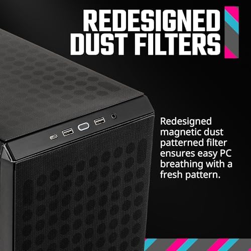 Cooler Master Q300L V2 Micro ATX Tower  Magnetic Patterned Dust Filter  USB 3 2 Gen 2x2  20GB   Tempered Glass  CPU Coolers Max 159mm  GPU Max 360mm  Fully Ventilated Airflow  Q300LV2 KGNN S00