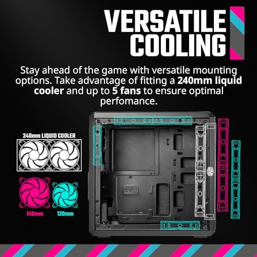 Cooler Master Q300L V2 Micro ATX Tower  Magnetic Patterned Dust Filter  USB 3 2 Gen 2x2  20GB   Tempered Glass  CPU Coolers Max 159mm  GPU Max 360mm  Fully Ventilated Airflow  Q300LV2 KGNN S00