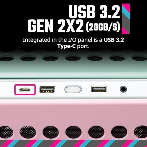 Cooler Master QUBE 500 Flatpack Macaron High Airflow Gaming ATX PC Mid Tower  Customizable  Tempered Glass  Vertical GPU Mount  365mm GPU Clearances  USB C  Carrying Handle  Gem Mini