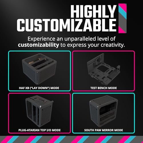 Cooler Master QUBE 500 Flatpack Macaron High Airflow Gaming ATX PC Mid Tower  Customizable  Tempered Glass  Vertical GPU Mount  365mm GPU Clearances  USB C  Carrying Handle  Gem Mini