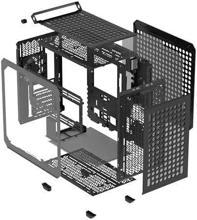 Cooler Master QUBE 500 Flatpack Macaron High Airflow Gaming ATX PC Mid Tower  Customizable  Tempered Glass  Vertical GPU Mount  365mm GPU Clearances  USB C  Carrying Handle  Gem Mini