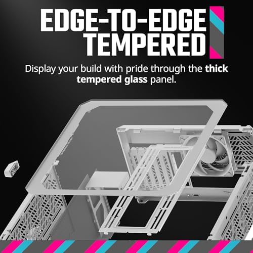 Cooler Master QUBE 500 Flatpack Macaron High Airflow Gaming ATX PC Mid Tower  Customizable  Tempered Glass  Vertical GPU Mount  365mm GPU Clearances  USB C  Carrying Handle  Gem Mini