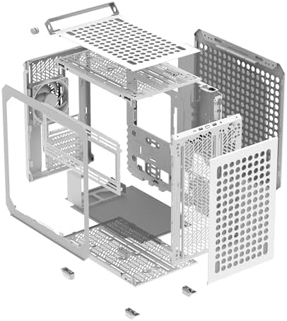 Cooler Master QUBE 500 Flatpack Macaron High Airflow Gaming ATX PC Mid Tower  Customizable  Tempered Glass  Vertical GPU Mount  365mm GPU Clearances  USB C  Carrying Handle  Gem Mini