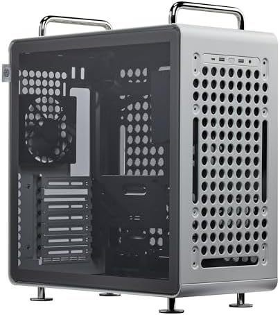 Cooler Master QUBE 540 ATX Mid Tower PC Case   Highly Customizable Modular Computer Chassis with Movable I/O Panel  Multi Position PSU Mount  Tempered Glass Panel & Portable Handles   Moonstone