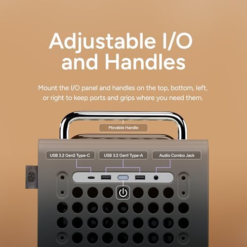 Cooler Master QUBE 540 ATX Mid Tower PC Case   Highly Customizable Modular Computer Chassis with Movable I/O Panel  Multi Position PSU Mount  Tempered Glass Panel & Portable Handles   Moonstone