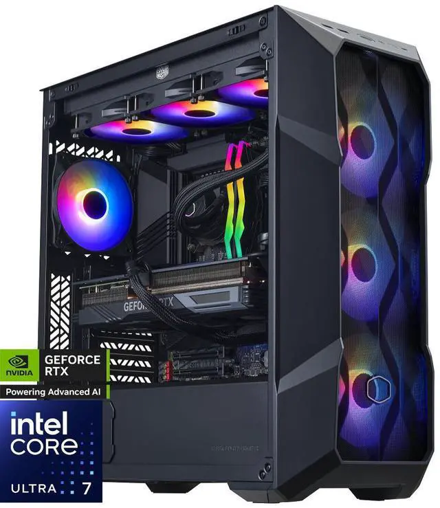 Cooler Master TD5 Pro   Intel Core Ultra 7 265KF   GeForce RTX 5070 Ti   32GB DDR5 6000MHz   2TB M 2 NVMe SSD   Windows 11   360mm AIO   Gaming PC