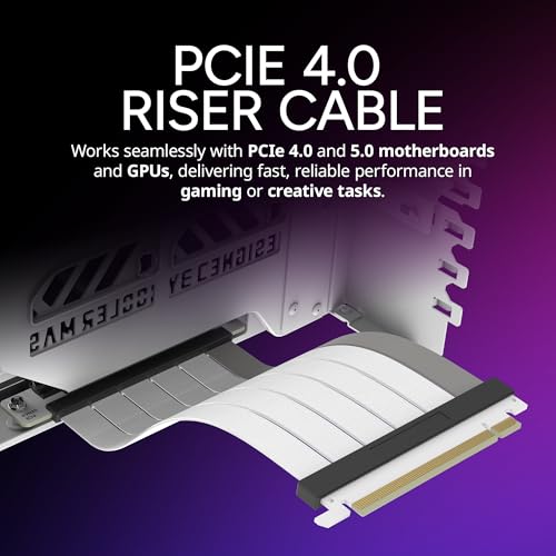 Cooler Master Vertical GPU Card Holder Kit V3 White   PCIe 4 0 5 0 Motherboards GPUs RTX 5090 RX 9070 XT  ABS Casing  165mm Length  Modula Adjustable for E ATX ATX Micro ATX Case