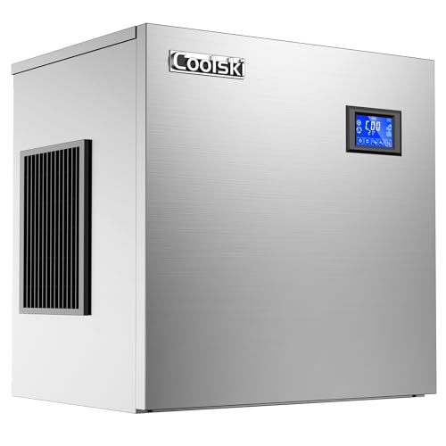 Coolski Commercial Ice Maker Machine 450LBS/24H  22 Wide Ice Machine with 300LBS Large Storage Bin  Clear Ice Cubes Air Cooled Stainless Steel Ice Maker for Restaurant/Bar/Cafe/Business