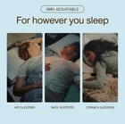 Coop Home Goods Eden Bed Pillow Queen Size for Sleeping on Back  Stomach and