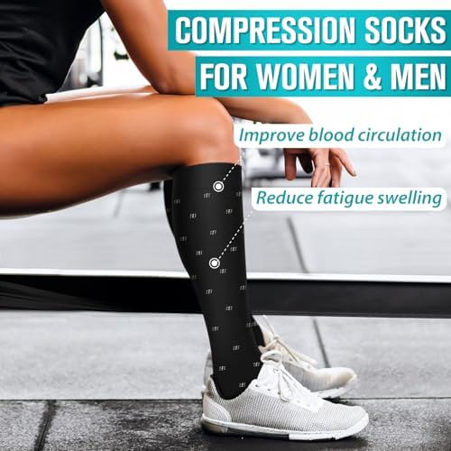 Copper Compression Socks for Women & Men  6 pairs    Best Support for Nurses  Running  Hiking  Recovery