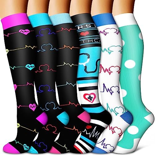 Copper Compression Socks for Women & Men  6 pairs    Best Support for Nurses  Running  Hiking  Recovery