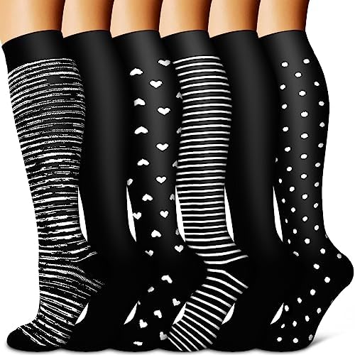 Copper Compression Socks for Women & Men  6 pairs    Best Support for Nurses  Running  Hiking  Recovery