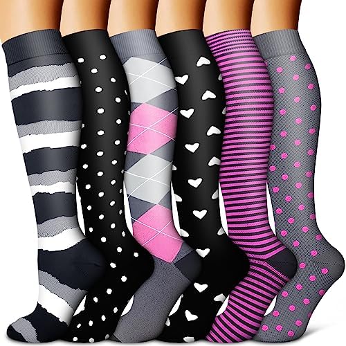 Copper Compression Socks for Women & Men  6 pairs    Best Support for Nurses  Running  Hiking  Recovery